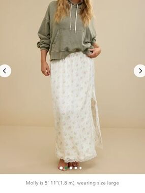 Aerie satin floral Midi skirt Xs Nwt